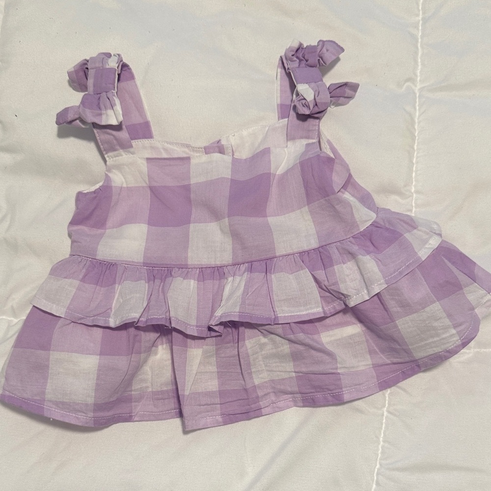 Janie and Jack Lavender and White Baby Dress